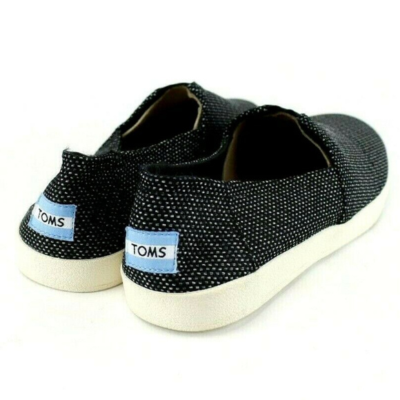 Toms Mens Ava Canvas Slip Ons Sz 9 Black Gray